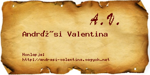 Andrási Valentina névjegykártya